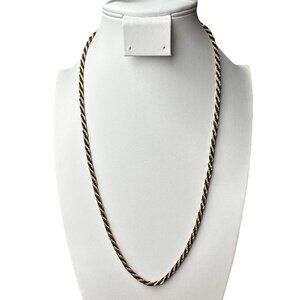 Trifari Gold Rope Chain with Black Rope Swirl Necklace 24"